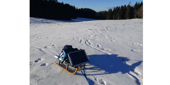 Rekorder auf Schlitten